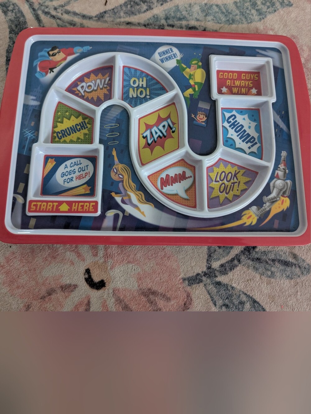 💥3/$24 Fred Dinner Winner Kids Superhero Divided Plate